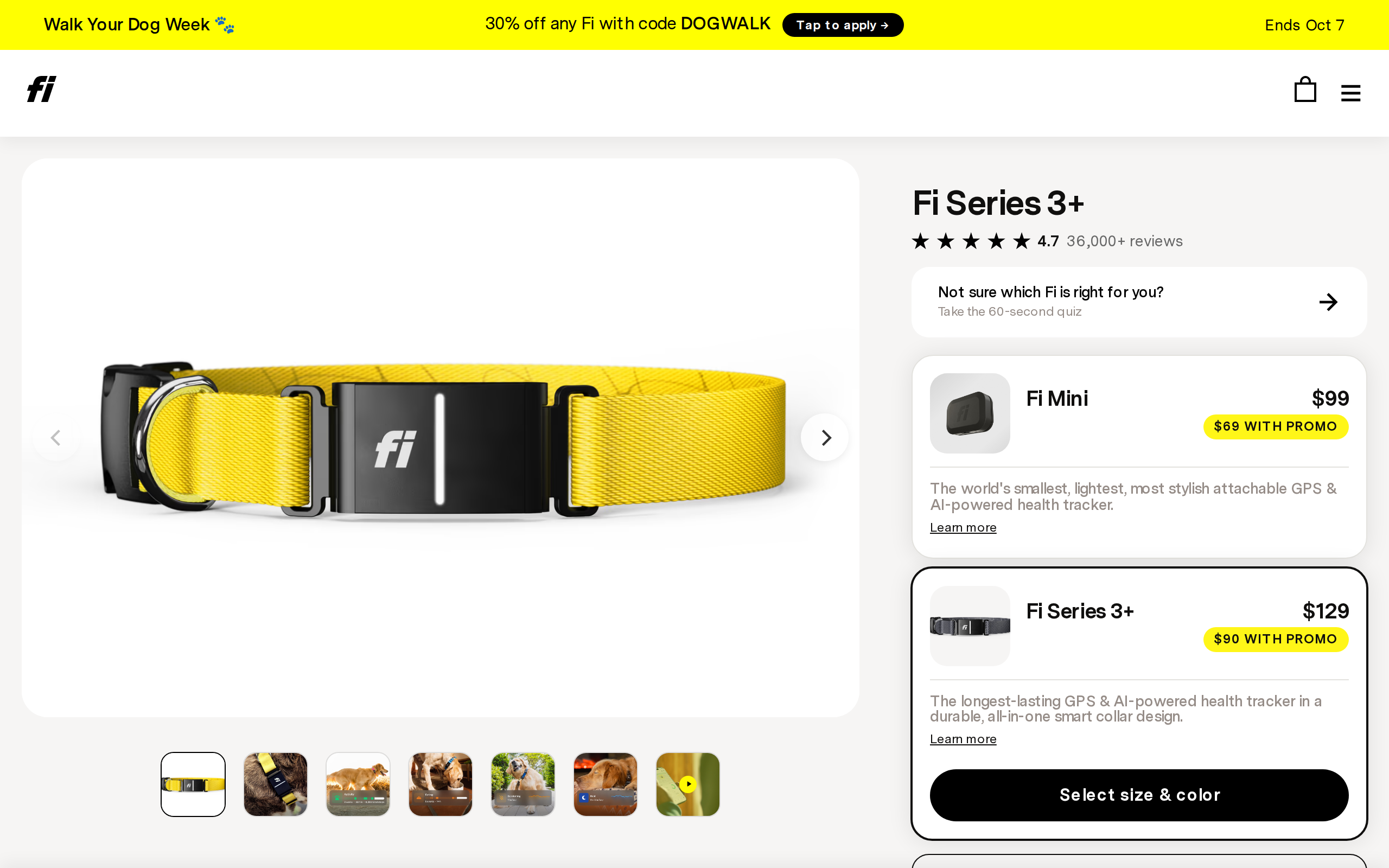 Fi store page headline for the Series 3+ with price tags visible