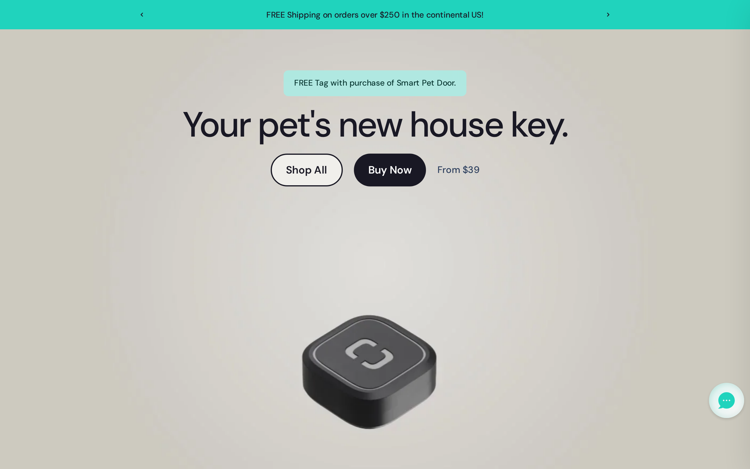 Pawport's smart pet tag page, headed "Your pet's new house key", with a $39 tag price