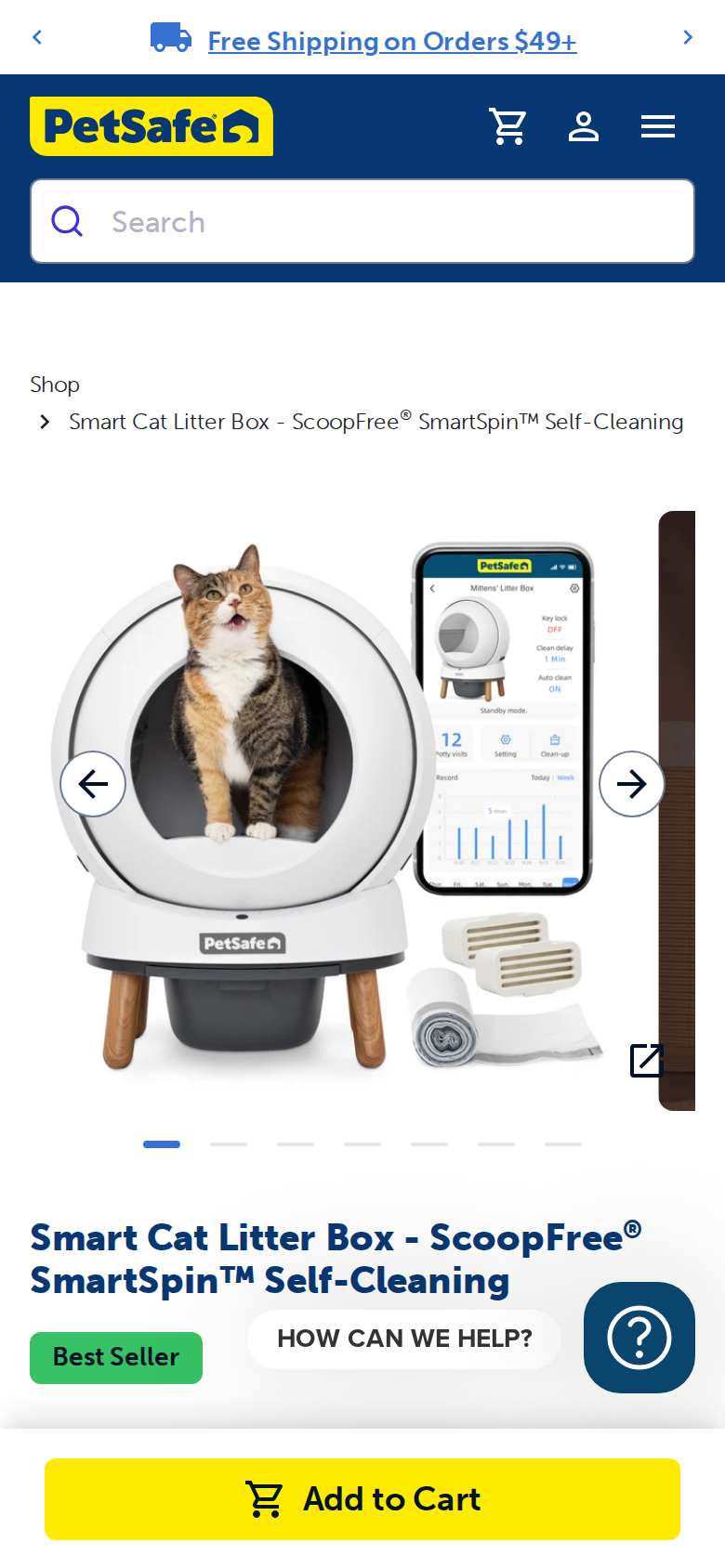 SmartSpin product page on a phone screen